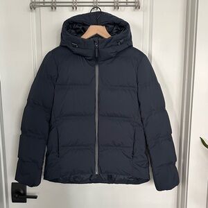 Uniqlo Seamless Down Parka Hooded Puffer Jacket - Navy Blue - Size XS